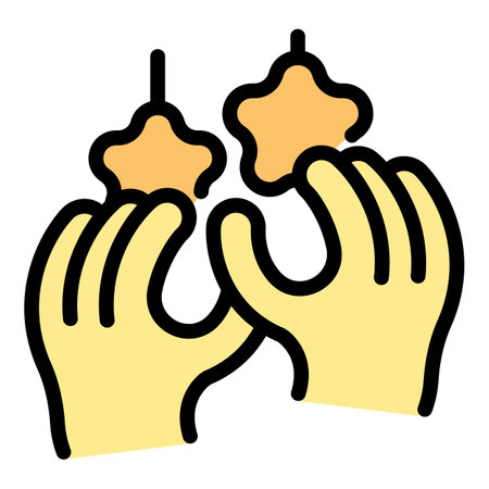 Motor fine touch icon outline vector. game therapy. Play memory color flatのイラスト素材