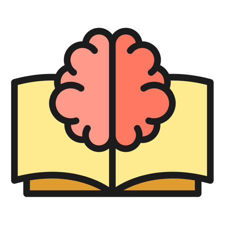 Training memory icon outline vector. human brain. Mental balance color flatのイラスト素材