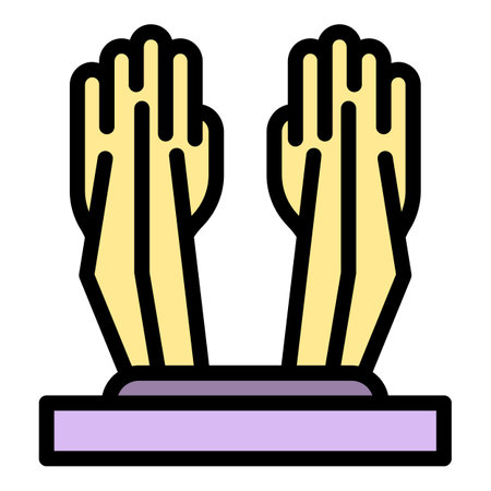 Privacy palm recognition icon outline vector. biometric scan. Identity identification color flatのイラスト素材