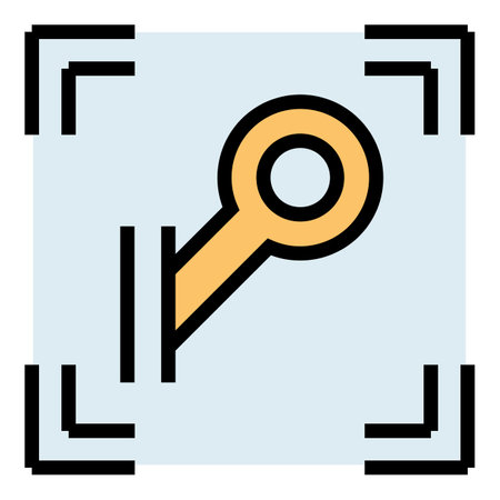 Handwriting key icon outline vector. hand card. digital signature color flatのイラスト素材