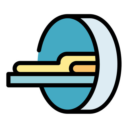 Brain mri icon outline vector. magnetic resonance. Medical scanner color flatのイラスト素材