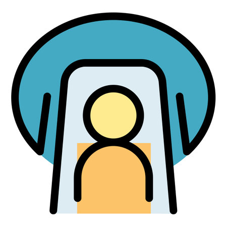 Human mri icon outline vector. magnetic scan. Medical scanner color flatのイラスト素材