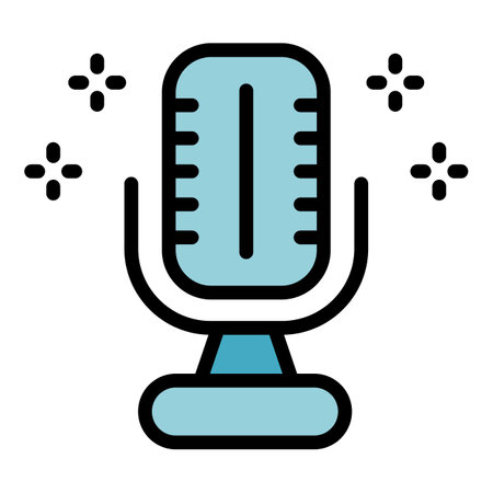 Microphone birthday icon outline vector. Present party. Holiday surprise color flatのイラスト素材