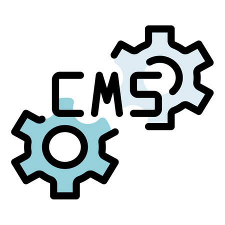 Cms system icon outline vector. html design. Page pc color flatのイラスト素材