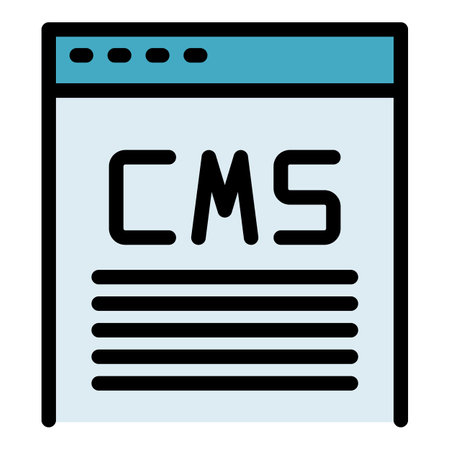 cms page icon outline vector. code system. Site tool color flatのイラスト素材