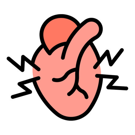 Heartbrake icon outline vector. rate heart. Beat pulse color flatのイラスト素材