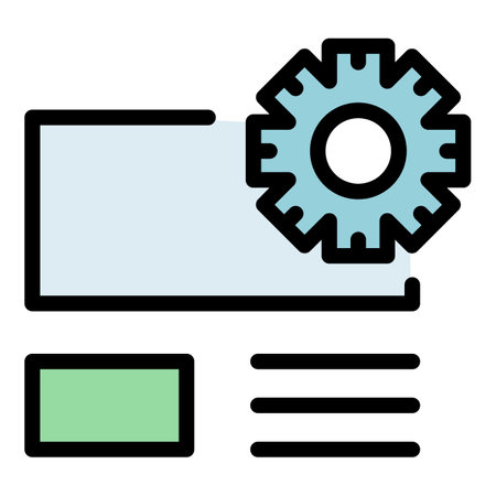 Web cms icon outline vector. design development. Graphic code color flatのイラスト素材