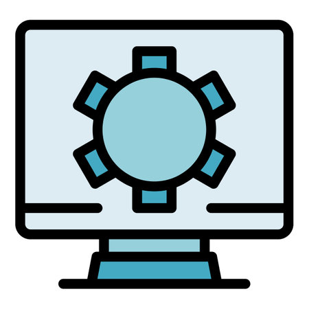 PC software icon outline vector. code design. Site tool color flatのイラスト素材
