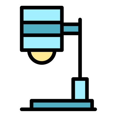 Lamp light icon outline vector. table light. Stand lamp color flatのイラスト素材