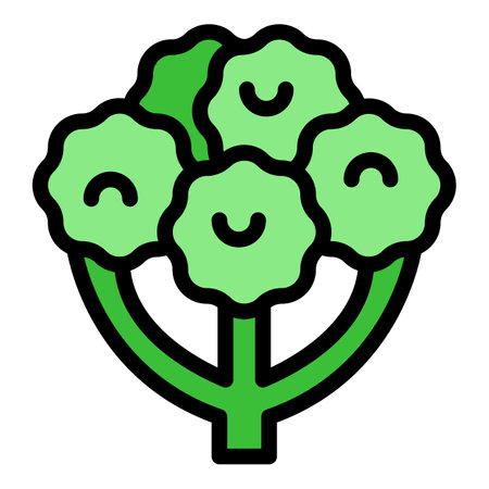 Vegan flower icon outline vector. food diet. Eco home color flatのイラスト素材