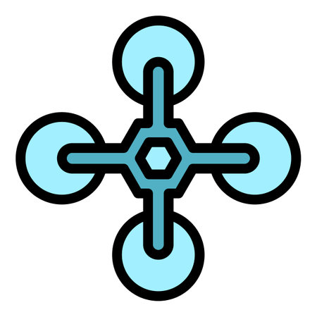 Top view copter icon outline vector. air drone. camera video color flatのイラスト素材