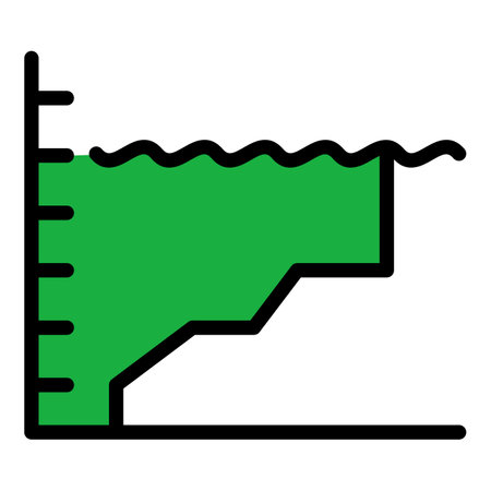 Ice sea level icon outline vector. climate change. Water flood color flatのイラスト素材