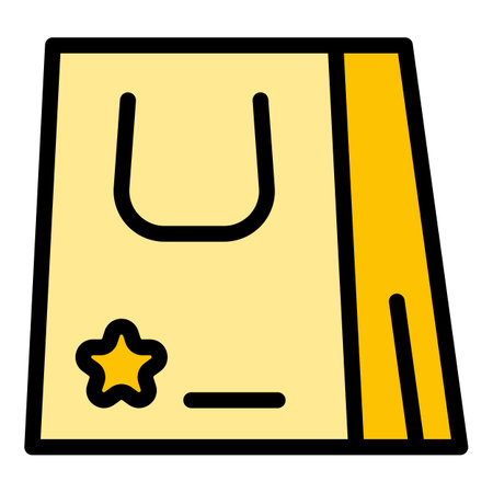 Loyalty bag icon outline vector. online service. Gift client color flatのイラスト素材