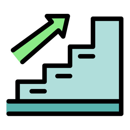 Job stairs career icon outline vector. team post. Vacant chair color flatのイラスト素材