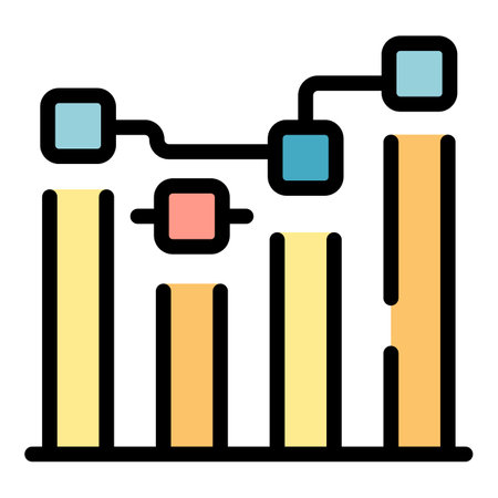 Shop sale graph icon outline vector. online store. Retail web color flatのイラスト素材
