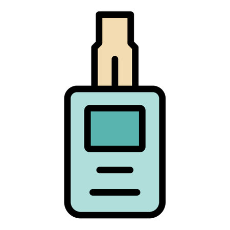 Remote control car alarm icon outline vector. Auto system. Key hand color flatのイラスト素材