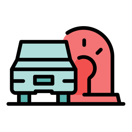 Car alarm station icon outline vector. control door. Auto remote control color flatのイラスト素材