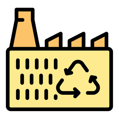 Trash box icon outline vector. Waste bin. Plastic garbage color flatのイラスト素材