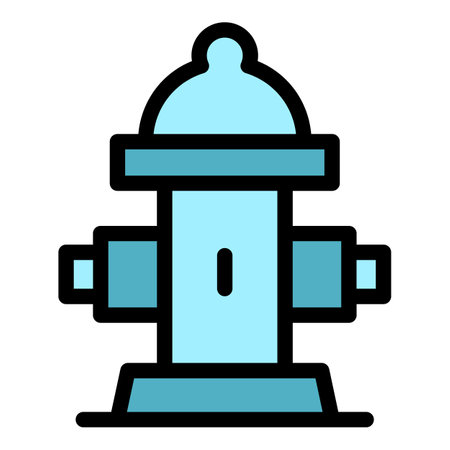Park hydrant icon outline vector. fire water. Hose firefighter color flatのイラスト素材