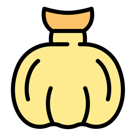 Plastic trash bag icon outline vector. Waste bin. Garbage can color flatのイラスト素材