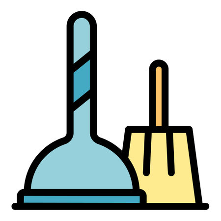 Cleaning mop icon outline vector. clean floor. Cleaner bucket color flatのイラスト素材