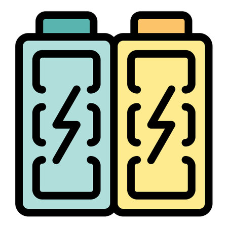 Load battery icon outline vector. phone level. Empty status color flatのイラスト素材