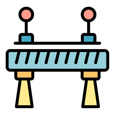 Block train barrier icon outline vector. traffic gate. railroad color flatのイラスト素材