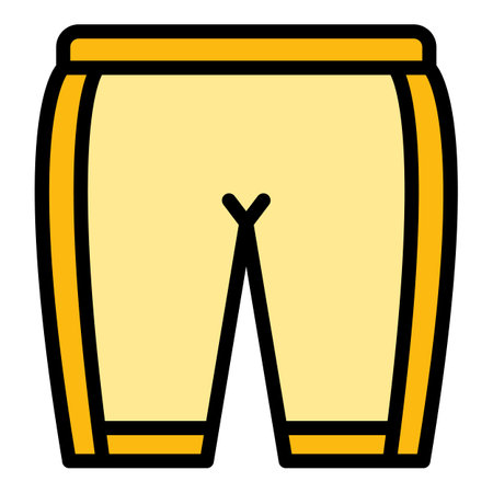 Modern shorts icon outline vector. fashion gym. Clothes sport color flatのイラスト素材