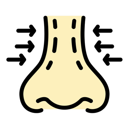 Surgeon rhinoplasty icon outline vector. nose face. Anatomy woman color flatのイラスト素材