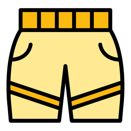 New sport shorts icon outline vector. fitness gym. Plus suit color flatのイラスト素材