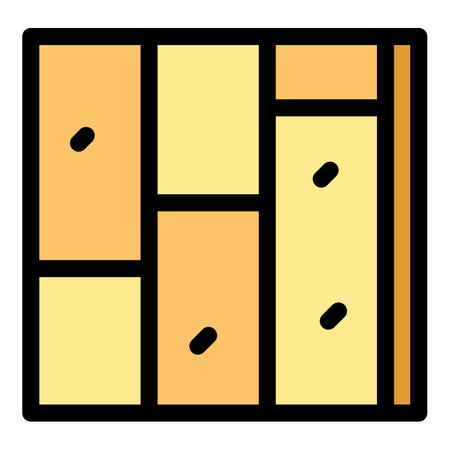 Wall stone icon outline vector. house cement. Drywall plaster color flatのイラスト素材