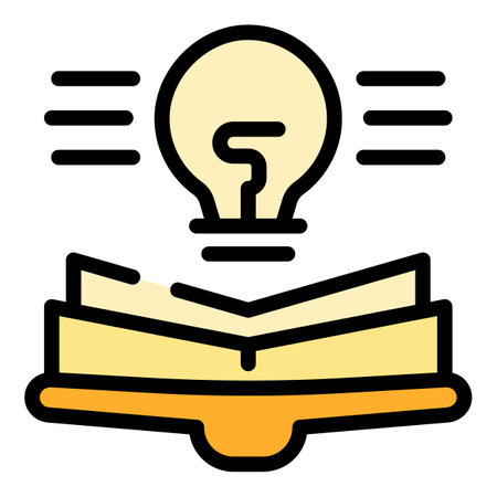 Open book idea icon outline vector. creative solution. Success teamwork color flatのイラスト素材