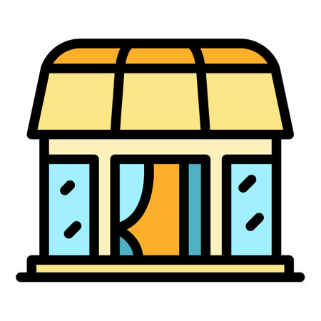 Backyard bungalow icon outline vector. sea villa. Tropical vacation color flatのイラスト素材