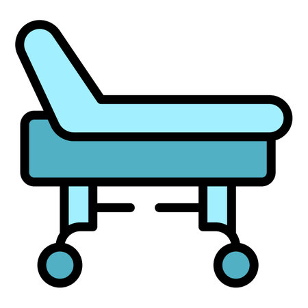 Hospital bed icon outline vector. nurse health. Clinic care color flatのイラスト素材