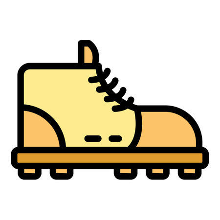 Hiking boot icon outline vector. Eco travel. Walk ecotourism color flatのイラスト素材
