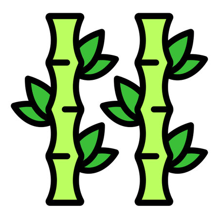 Bamboo relax icon outline vector. yoga happy. home room color flatのイラスト素材