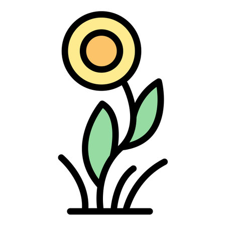 Eco travel flower icon outline vector. walk forest. Ecology trip color flatのイラスト素材