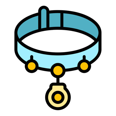 Pet belt icon outline vector. canine puppy. dog spa color flatのイラスト素材
