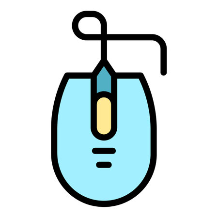Laptop mouse icon outline vector. computer store. Shop retail color flatのイラスト素材