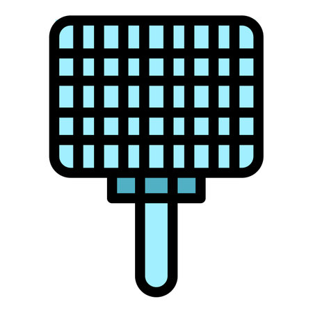 Grill handle icon outline vector. food cook. fire meat color flatのイラスト素材