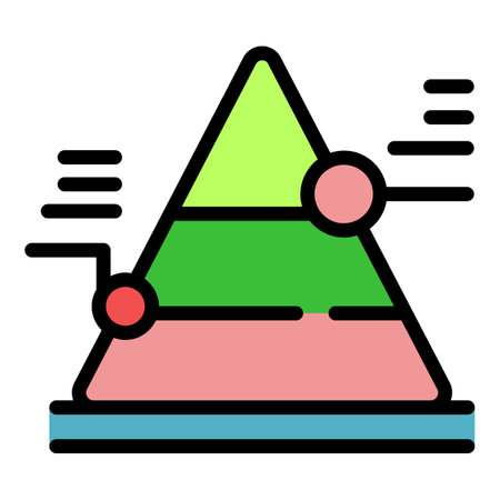 Management data icon outline vector. business research. chart market color flatのイラスト素材