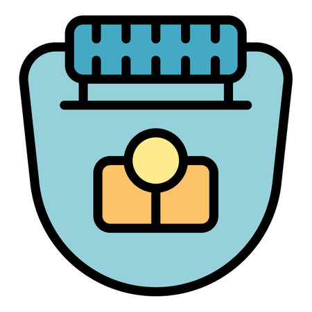Epilator device icon outline vector. body care. hair skin color flatのイラスト素材