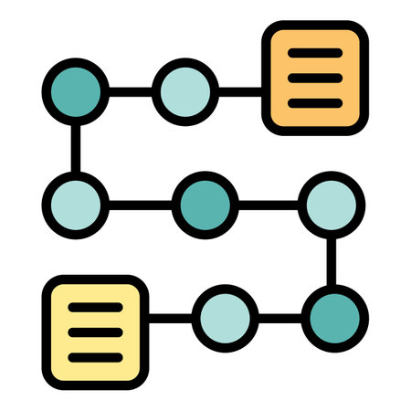 Web plan icon outline vector. work process. flow procedure color flatのイラスト素材