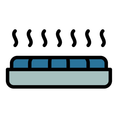 Domestic warm radiator icon outline vector. Heater convector. Household heating color flatのイラスト素材
