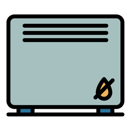 Heat radiator icon outline vector. home heating. wall air color flatのイラスト素材