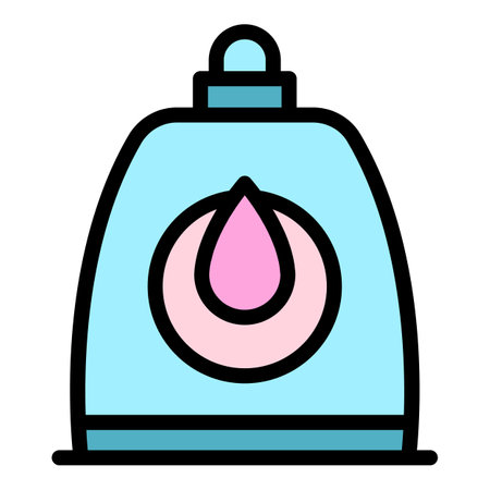 Liquid bottle detergent icon outline vector. kitchen clean. water product color flatのイラスト素材