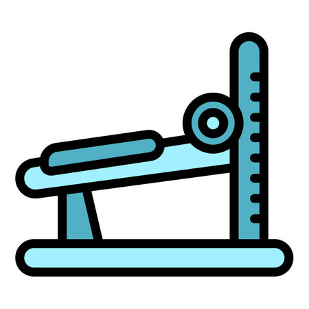 Gym angle bench icon outline vector. Workout fitness. Sport training color flatのイラスト素材