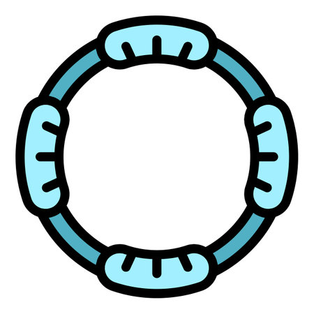 Fitness ring icon outline vector. gym equipment. Cardio weight color flatのイラスト素材