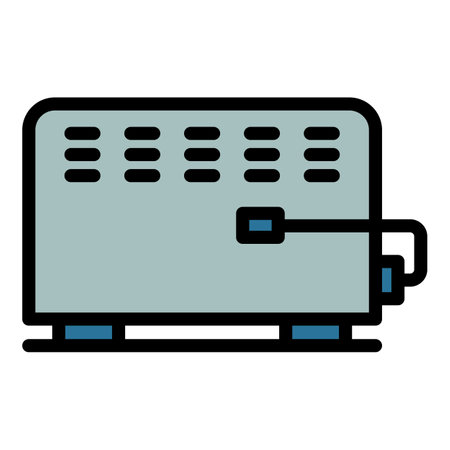Cold convector icon outline vector. electric radiator. home heat color flatのイラスト素材