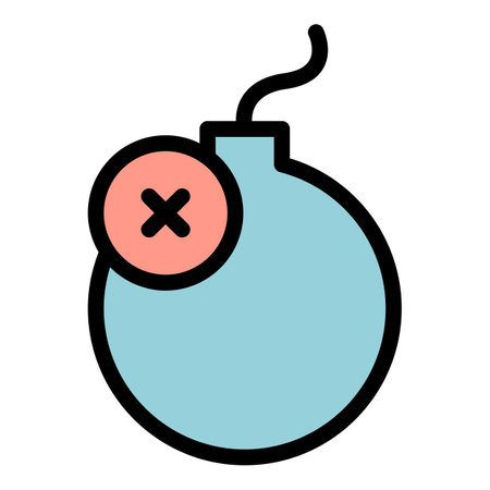 Virus bomb icon outline vector. data antivirus. Firewall safety color flatのイラスト素材
